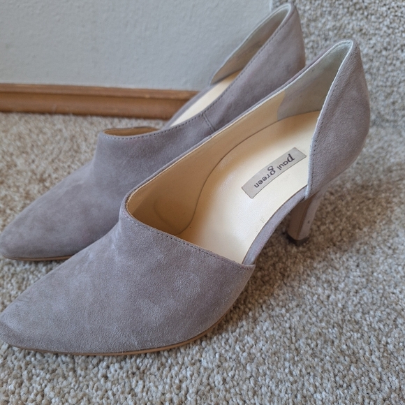 Paul Green D'Orsay Womens Pointed Toe Suede Taupe Heels Size 6 - Picture 1 of 9